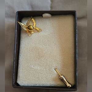 Antique Eterna-Klad Tiger Eye Gemstone Butterfly Jewelry Hat Pin